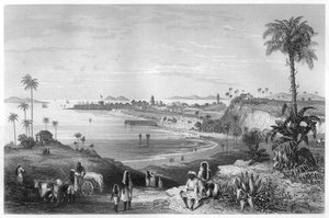 किले को दिखाते हुए बॉम्बे का दृश्य, c1860 द्वारा अज्ञात