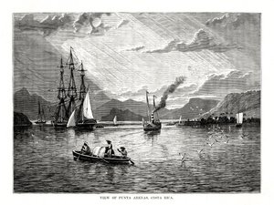 पुंटा एरेनास, कोस्टा रिका, 1877 का दृश्य द्वारा अज्ञात