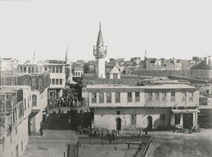 ओल्ड टाउन, स्वेज, मिस्र, 1895 का दृश्य। द्वारा अज्ञात