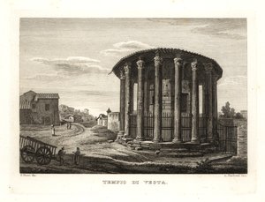 वेस्ता के मंदिर का दृश्य, टेम्पियो डि वेस्टा, रोम द्वारा अज्ञात