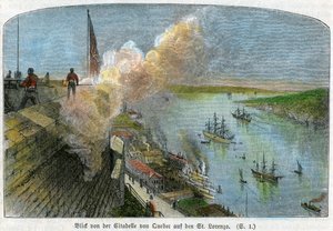 क्युबेक, कनाडा, 1818 के गढ़ से सेंट लॉरेंस नदी पर देखें द्वारा अज्ञात