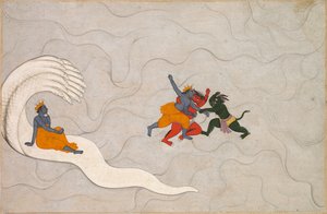 एक मार्कंडेय पुराण से विष्णु ने मधु और कैताभ से युद्ध किया। 1760। द्वारा अज्ञात