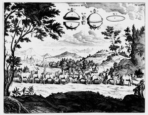 वॉन गुइरिकेस वायु दबाव की ताकत का प्रदर्शन, 1672 द्वारा अज्ञात