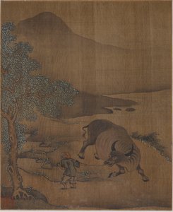 वाटर बफ़ेलो और हर्डबॉय, संभवतः मिंग राजवंश, 1368-1644। द्वारा अज्ञात