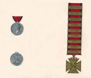 वाटरलू एंड मिलिट्री जनरल सर्विस मेडल 1793-1814, c19 वीं शताब्दी द्वारा अज्ञात