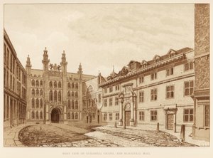 1886 में लंदन के सिटी गिल्डहॉल चैपल और ब्लैकवेल हॉल का दृश्य द्वारा अज्ञात