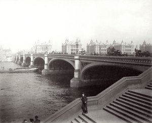 वेस्टमिंस्टर ब्रिज और सेंट थॉमास अस्पताल, लंदन, 1887 द्वारा अज्ञात