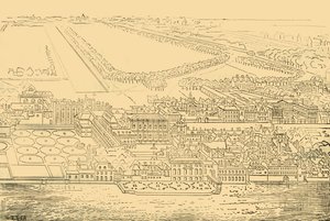 व्हाइटहॉल, नदी से, 1881। द्वारा अज्ञात