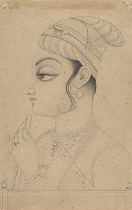 बांसुरी धारण करने वाली और कृष्ण के वेश में 18वीं शताब्दी के मध्य तक महिला। द्वारा अज्ञात