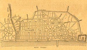 1897 में पुनर्निर्माण योजना लंदन के लिए योजना। द्वारा अज्ञात