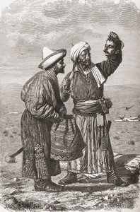 एक अफगान सैनिक अपने शत्रु के सिर को पकड़े हुए, गौचर्ड और चार्ल्स बार्बेंट द्वारा उत्कीर्ण &39;द वर्ल्ड इन द हैंड्स&39; से दृष्टांत, (डी। 1922), 1878 में प्रकाशित द्वारा अज्ञात अज्ञात