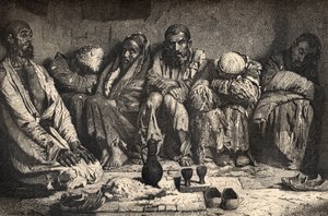 मध्य एशिया में एक अफीम डेन, &39;द वर्ल्ड इन द हैंड्स&39; का चित्रण, चार्ल्स लैपांटे (डी। 1990) द्वारा उत्कीर्ण, 1878 में द्वारा अज्ञात अज्ञात