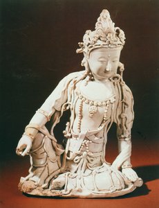 चेरो-टी-चेन व्हाइट ग्लॉज्ड फिगर ऑफ अरोलो काइट्स वारा, युआन राजवंश, 13 वीं सदी के अंत में