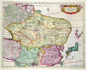जापान और चीन को दिखाने वाले मंगोलिया का मानचित्र, फ्रेडरिक डे विट द्वारा c.1680
