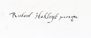 रिचर्ड हकलूइट का हस्ताक्षर (c.1552-1616) द्वारा अज्ञात अज्ञात
