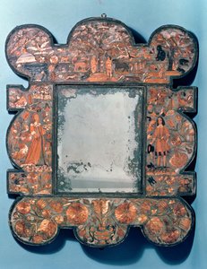 स्ट्रॉ-वर्क मिरर फ्रेम, 1670-80