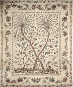 दक्षिणी कोरोमंडल तट से पाम ट्री मोटिफ्स के साथ बेडस्प्रेड, c.1770 (कपास) द्वारा अज्ञात