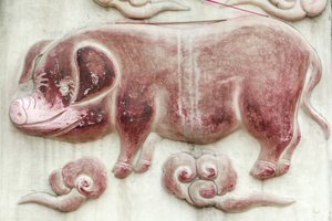 चीनी ज्योतिषीय संकेत। सफेद बादल मंदिर बीजिंग चीन द्वारा अज्ञात