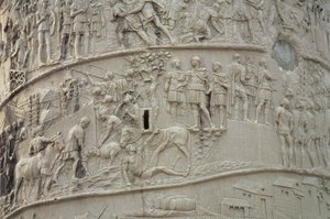रोमन कैंप में दैनिक जीवन, ट्रोजन्स कॉलम से, दूसरी शताब्दी ईस्वी (नक्काशीदार पत्थर) (विस्तार) द्वारा अज्ञात
