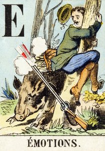 ई: इमोशन्स - द हंटिंग अल्फाबेट, c.1890 (उत्कीर्णन) द्वारा अज्ञात