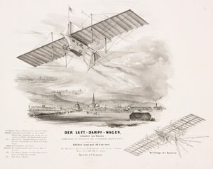 हेंसन की 'एरियल स्टीम कैरिज', c 1842 द्वारा अज्ञात