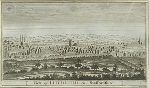लिचफील्ड - साउथ वेस्ट व्यू: एनग्रेविंग, एनडी [सी 1780-85] द्वारा अज्ञात