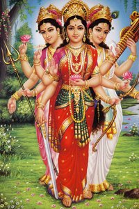 हिंदू देवी पार्वती, लक्ष्मी और सरस्वती की तस्वीर India द्वारा अज्ञात