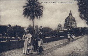 पोप पायस एक्स (1835-1914) रोम की सड़कों पर घूमते हुए - पोस्टकार्ड 1903-1914 द्वारा अज्ञात कलाकार