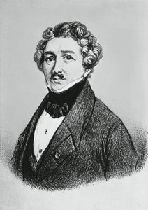 लुई-जैक्स-मैंडे डागुएरे (1787-1851) का पोर्ट्रेट, फ्रांसीसी कलाकार, भौतिक विज्ञानी और रसायनज्ञ, फोटोग्राफी की डगुएरियोटाइप प्रक्रिया के अपने आविष्कार के लिए मान्यता प्राप्त है।