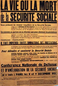 Sécurité Sociale . के बारे में एक सम्मेलन के लिए CGT (फ्रेंच ट्रेड यूनियन) द्वारा पोस्टर द्वारा अज्ञात