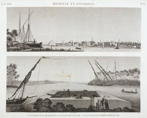 रोसेटा और नील नदी का मुहाना, मिस्र, c 1798 द्वारा अज्ञात