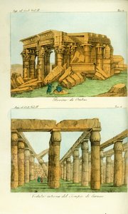 कोम ओम्बो (ओम्बास), नूबिया के मंदिर के खंडहर, और कर्णक मंदिर, लक्सर, मिस्र का दृश्य द्वारा अज्ञात