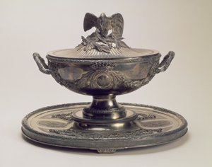 रॉबर्ट जोसेफ अगस्टे (1725-1805), पेरिस द्वारा सॉल्टीकोव सर्विस से सिल्वर ट्यूरेन और स्टैंड द्वारा अज्ञात