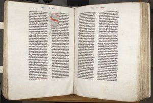 हिप्पो 'ओपेरा' के सेंट ऑगस्टाइन, फोल 151 वर्सो 152 रेक्टो, c.1200 (चर्मपत्र पर कलम और स्याही) द्वारा अज्ञात