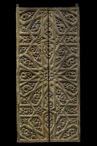 तम्बू का दरवाजा। स्पेन, लगभग 1450-1500। नक्काशीदार और चित्रित लकड़ी। मुसी डू लौवरे द्वारा अज्ञात कलाकार