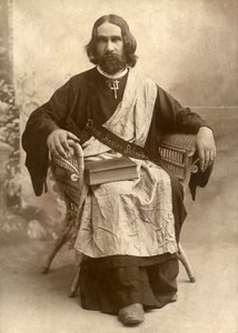 द डिवाइन हीलर श्रेडर, टेम्पल, टेक्सास, c.1888 (b/w फोटो) द्वारा अज्ञात