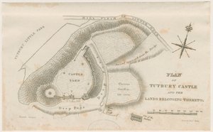 टटबरी कैसल: योजना: उत्कीर्णन, एनडी [सी 1832] द्वारा अज्ञात