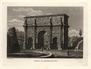 आर्क ऑफ कॉन्स्टेंटाइन, आर्को डि कोस्टेंटिनो, रोम का दृश्य द्वारा अज्ञात