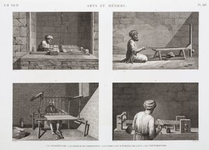 वूल एंड वर्स्टेड, वीविंग वीविंग, इजिप्ट, c 1798 द्वारा अज्ञात