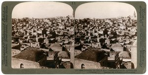 यरूशलेम, जैसा कि nothern दीवार, फिलिस्तीन, 1897 से देखा जाता है। द्वारा अंडरवुड और अंडरवुड