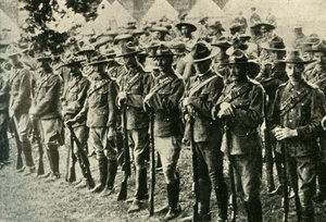 ऑस्ट्रेलिया, न्यूजीलैंड, कनाडा और दक्षिण अफ्रीका के सैनिक, 1914-1918, c1920। द्वारा अंडरवुड और अंडरवुड