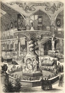 1866 स्टॉकहोम एक्सपो - कला और औद्योगिक कला प्रदर्शनी - स्टॉकहोमसुटस्टालिंगन 1866 - स्टॉकहोम - ललित कला और उद्योग की महान प्रदर्शनी - द ग्रेट नेफ - फॉनटेन मोलिन - द्वारा अज्ञात कलाकार