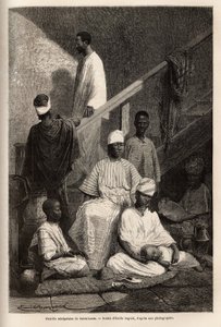 सेंट लुइस (सेंट लुइस) का एक सेनेगल परिवार। 1868 में वाइस-एडमिरल फ्लेरियट डी लैंग द्वारा अफ्रीका के तट पर एक क्रूज को चित्रित करने के लिए उत्कीर्णन, "ले टूर डू मोंडे"" 1872 में प्रकाशित, एडौर्ड चार्टन द्वारा संपादित, संस्करण हैचेट, पेरिस। सेल द्वारा अज्ञात कलाकार