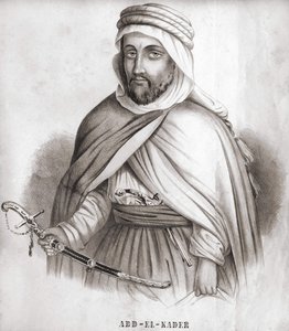 अब्द अल कादर (अब्द अल-कादर) (1807 - 1883), अल्जीरिया के अरब अमीर। द्वारा अज्ञात कलाकार