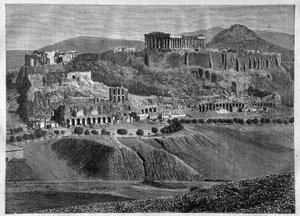 एथेंस का एक्रोपोलिस 1881- 1881 में एथीन का एक्रोपोलिस - उत्कीर्णन - द्वारा अज्ञात कलाकार