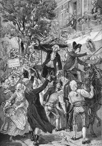 ऐक्स एन प्रोवेंस (ऐक्स-एन-प्रोवेंस), बोचेस डू रोन (13) (1789): ऑनर गेब्रियल (ऑनर-गेब्रियल) रिक्वेटी, काउंट ऑफ मिराब्यू (1749-1791) तीसरे द्वारा महासभा के लिए डिप्टी के रूप में अपने चुनाव के दौरान ऐक्स एन प्रोवेंस राज्य (ऐक्स-एन-प्रोवेंस)। यह wri . है द्वारा अज्ञात कलाकार