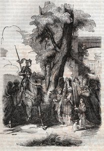 एल्सीना और उसका दरबार लुडोविको एरियोस्टो की कविता ऑरलैंडो फ्यूरियोसो (1516) से 1851 की उत्कीर्णन रग्गिएरो को बधाई देने के लिए आते हैं, - काउंट ऑफ ट्रेसन द्वारा इतालवी से अनुवादित संस्करण और गुस्ताव हार्वर्ड 1851 द्वारा प्रकाशित द्वारा अज्ञात कलाकार