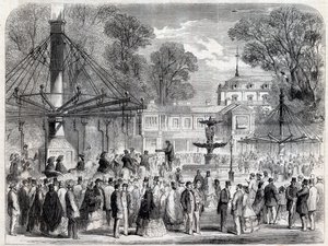 19वीं सदी में चैंप्स-एलिसीज़ (चैंप्स एलिसीज़) में शरद रविवार - उत्कीर्णन द्वारा अज्ञात कलाकार