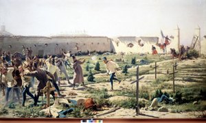 24 जून 1859 को फ्रांसीसी-सार्डिनियन और ऑस्ट्रियाई सेना का विरोध करते हुए, सोलफेरिनो, लोम्बार्डी की लड़ाई। म्यूजियो डेल रिसोर्गिमेंटो। मिलन द्वारा अज्ञात कलाकार