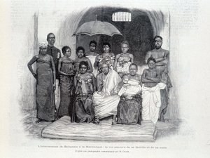 मार्टिनिक में बेहानज़िन की नजरबंदी: राजा अपने परिवार और उसके सुइट से घिरा हुआ था द्वारा अज्ञात कलाकार